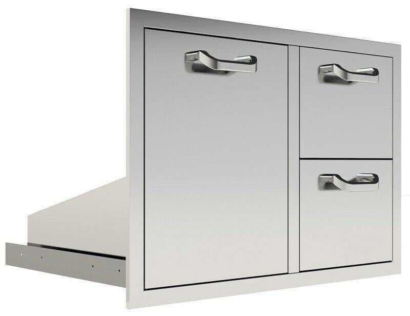 Stainless Steel 30" TRASH TILT-OUT / 2 DRAWER COMBO for Outdoor Kitchen