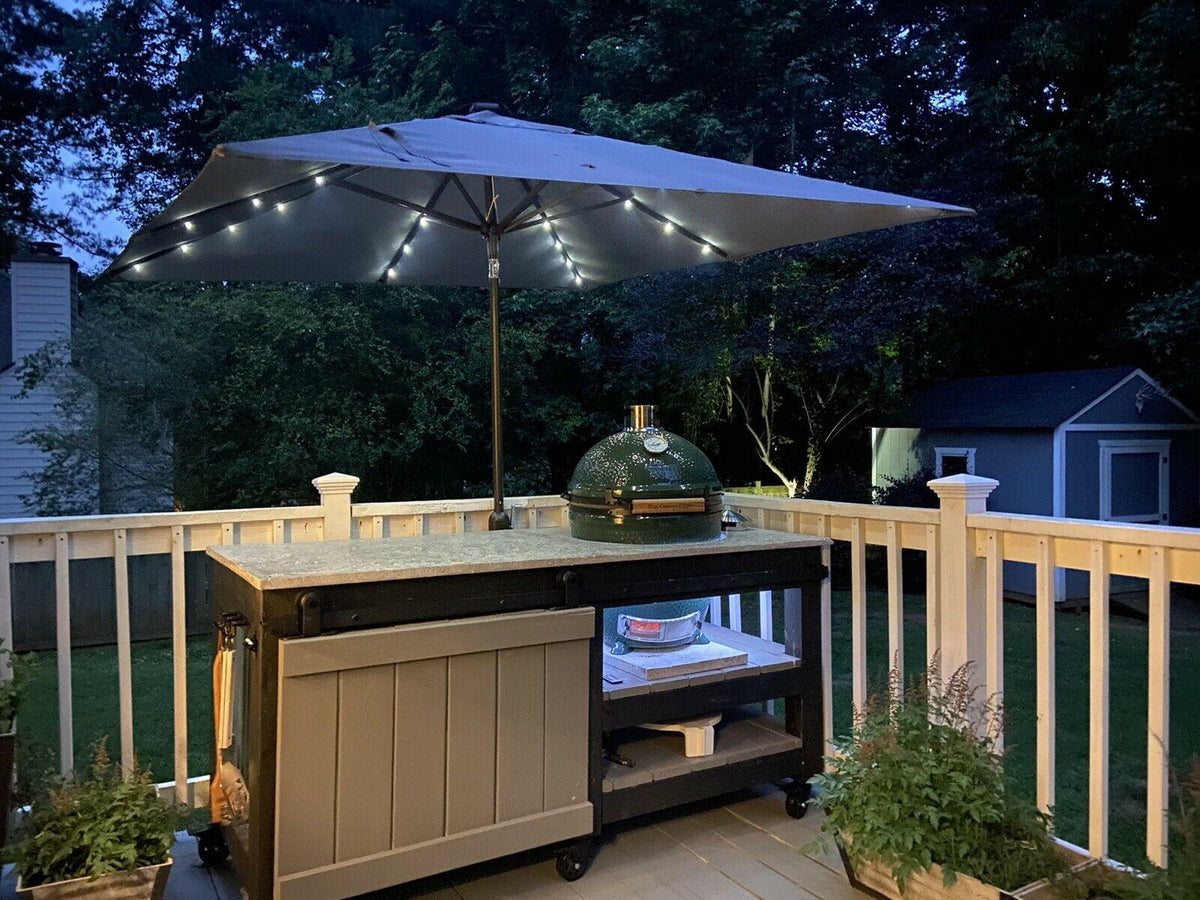 Custom BGE BBQ Table/Stand with Concrete Countertop & Extras