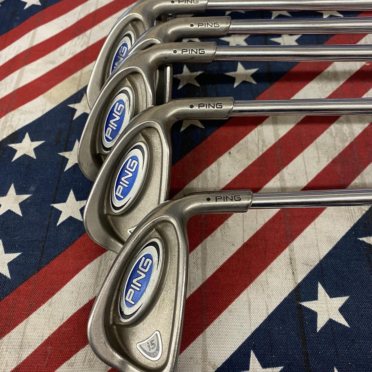 Used Men's RH Ping i5 Regular Flex Steel Shaft Iron Set(4-PW)- 152837