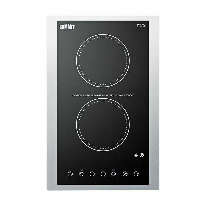 Summit CR2B15T1BTK15 2-Burner Cooktop in Black - 115V