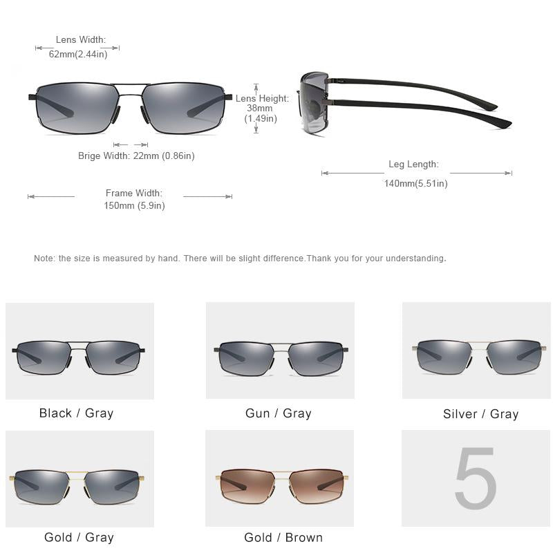 Sunglasses - Brand Design Men Driving Square Frame Polarized Sunglasses