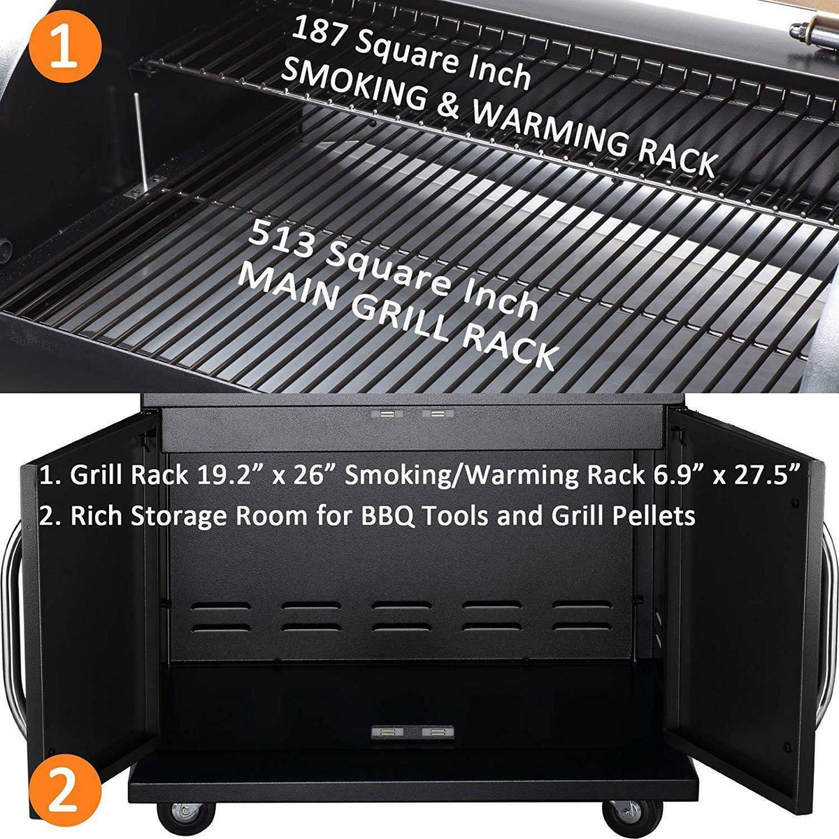 Z GRILLS Wood Pellet Smoker Outdoor BBQ Grill Barbecue Patio Meat Cookers