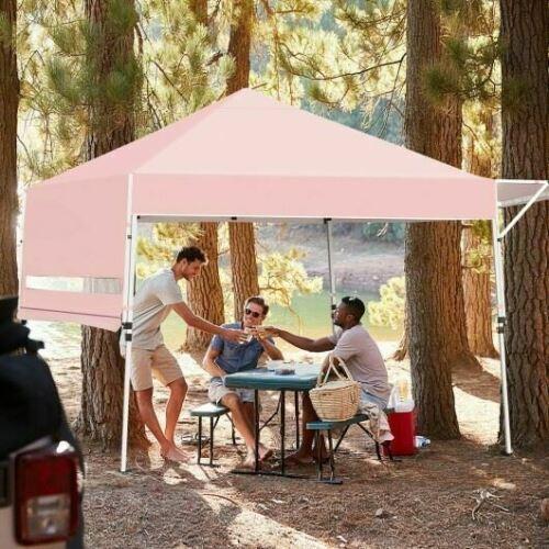 17 Feet x 10 Feet Foldable Pop Up Canopy with Adjustable Instant Sun Shelter-Pin