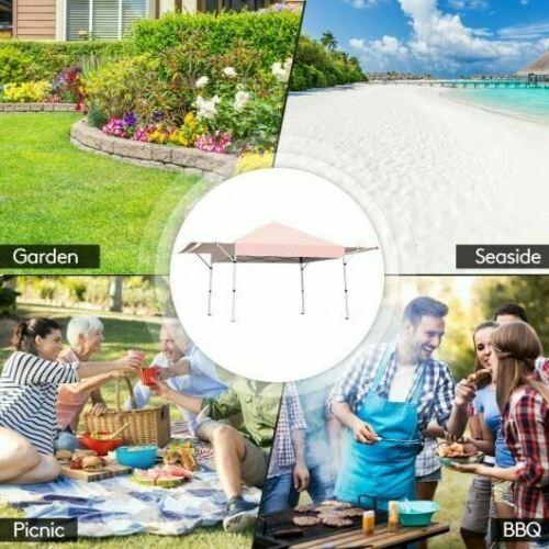 17 Feet x 10 Feet Foldable Pop Up Canopy with Adjustable Instant Sun Shelter-Pin