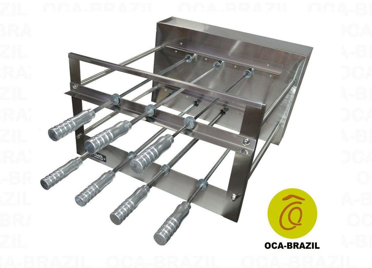 Brazilian BBQ Charcoal Grill - 07 Skewers - Rotisserie System - Oca-Brazil