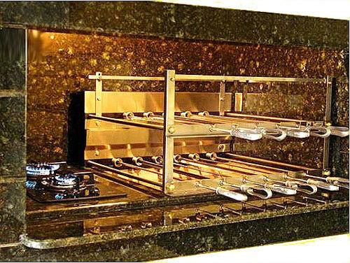 Brazilian BBQ Charcoal Grill - 11 Skewers - Rotisserie System - Oca-Brazil