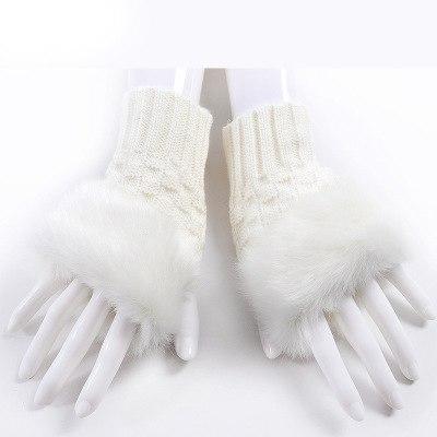 Clothing Accessories - Fashion Women Faux Rabbit Fur Hand Wrist Crochet Knitted Finger-less Gloves