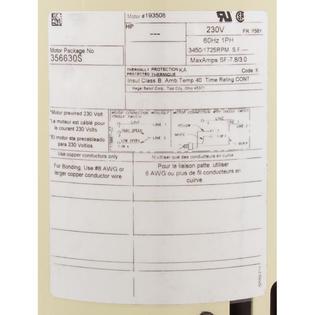 Motor, SF/WF, 1.5hp, 230v, 2-Spd, SQFL, 56YFr, Uprated