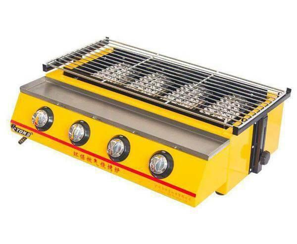 1pc Commercial ET-K222 4 head gas-fired grill smokeless barbecue machine