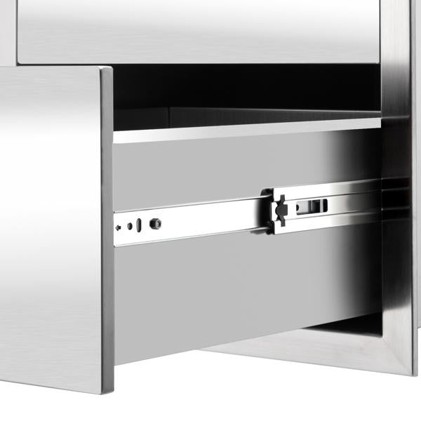 Outdoor Kitchen 2/3Drawers BBQ Island Components Drawer Stainless Steel Access