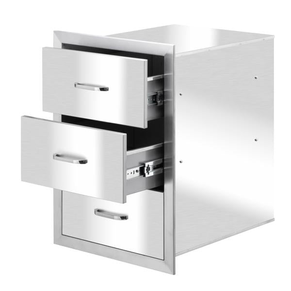 Outdoor Kitchen 2/3Drawers BBQ Island Components Drawer Stainless Steel Access