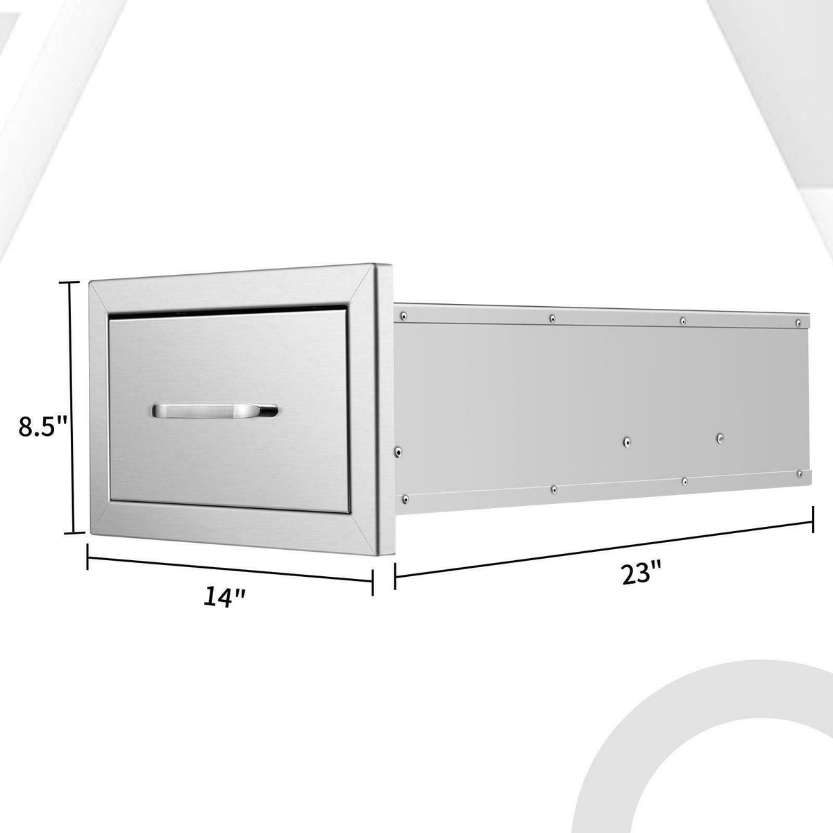 17" Triple Outdoor Kitchen BBQ Island Components Stainless Steel Access Drawer