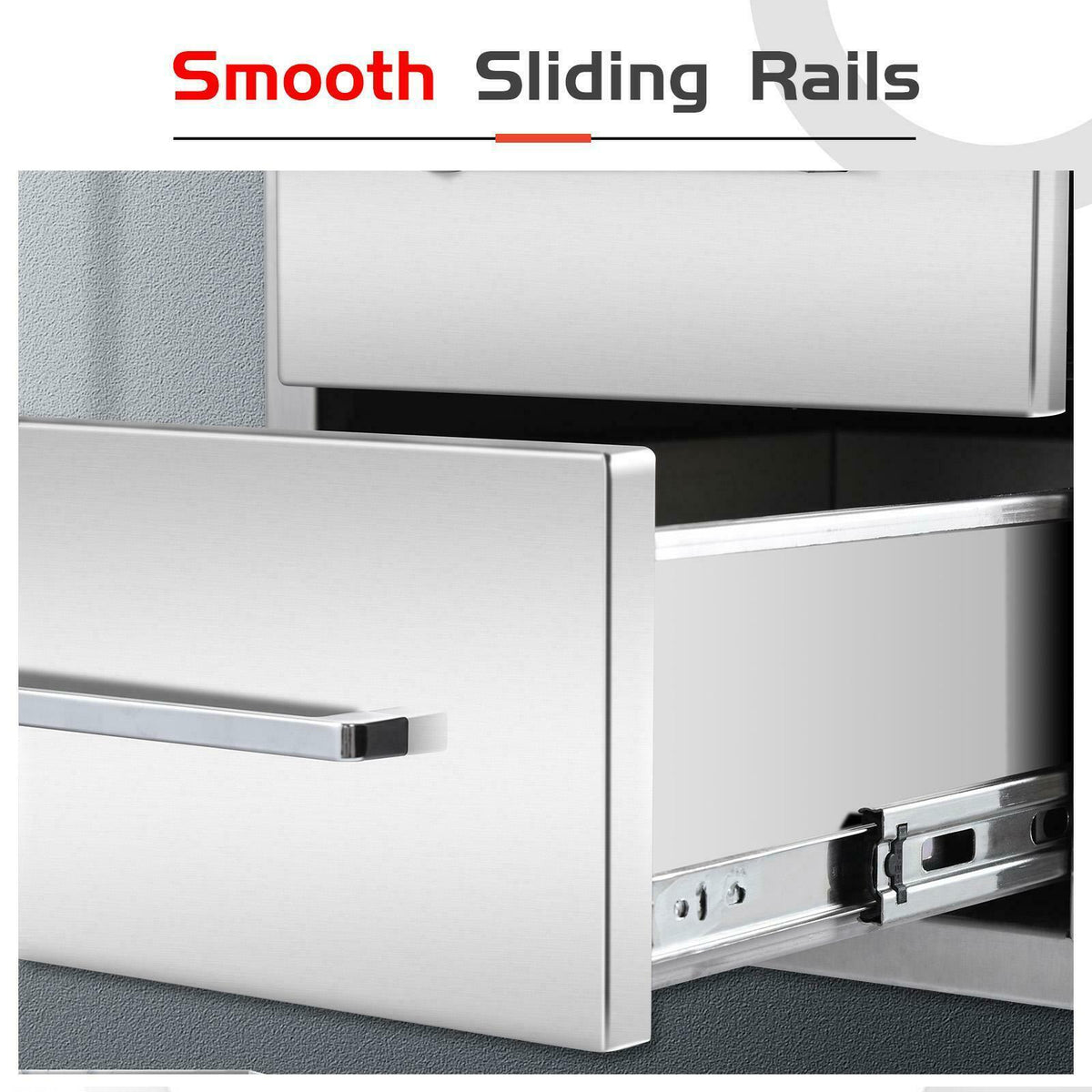 17" Triple Outdoor Kitchen BBQ Island Components Stainless Steel Access Drawer
