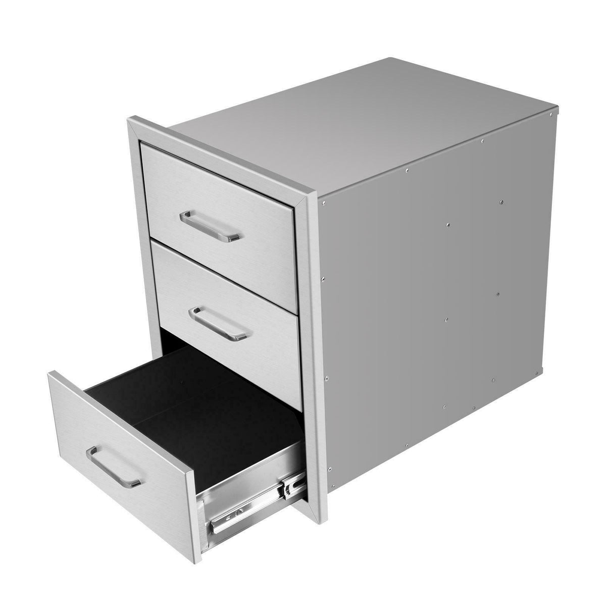 17" Triple Outdoor Kitchen BBQ Island Components Stainless Steel Access Drawer