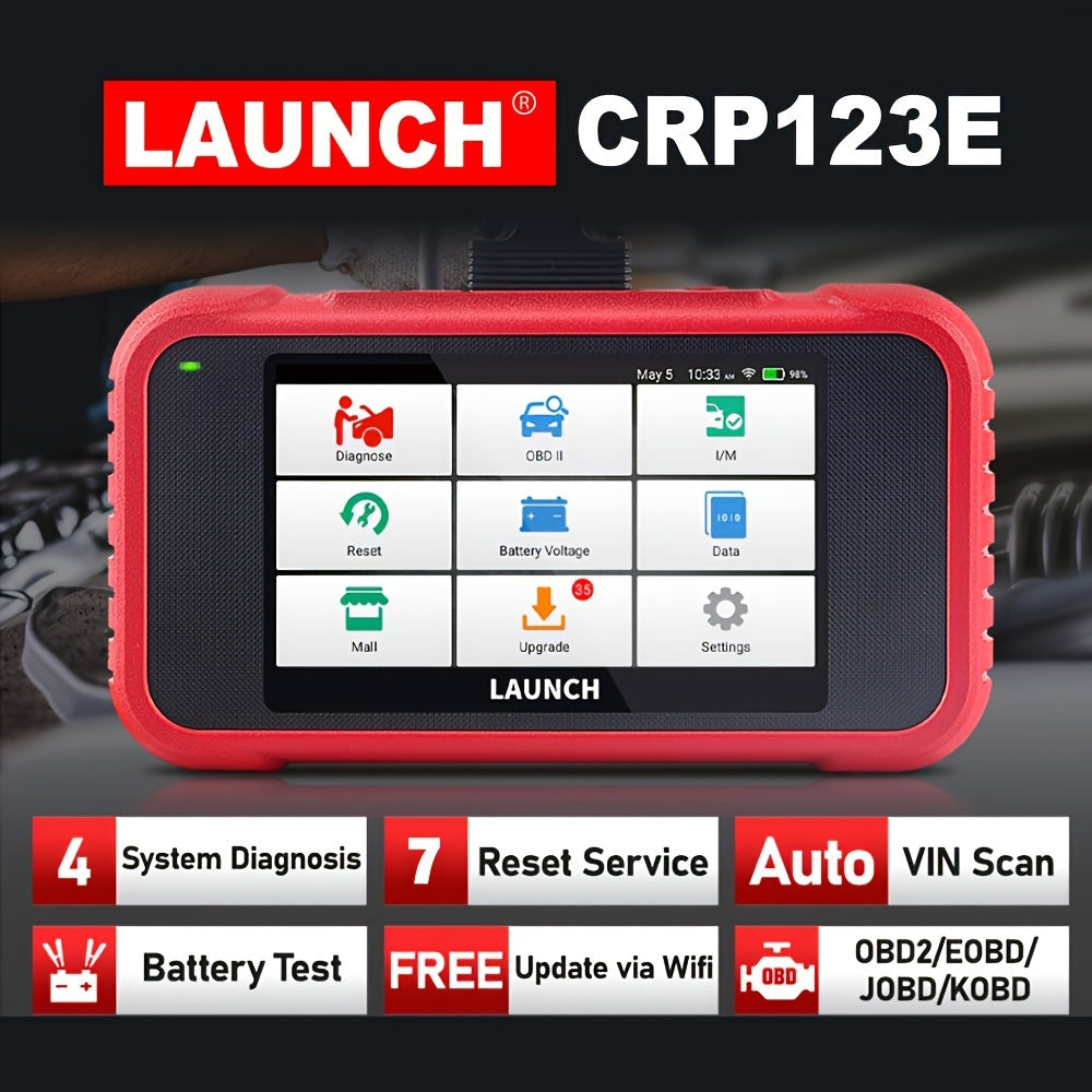LAUNCH X431 CRP123E Car OBD2 Diagnostic Tools Automotive OBD Scanner ABS SRS Airbag Engine AT SAS OIL Brake Reset Lifetime Update