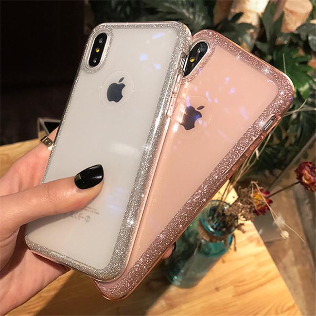 Phone Case - Luxury Cute Bling Glitter Hybrid Hard PC & Soft Silicone Phone Case For iPhone XS/XR/XS Max 8/7 Plus