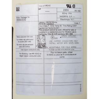 Motor, WF/WFXF, 3.0hp, 230v, 1-Spd, 56Y SQFL, Standard E