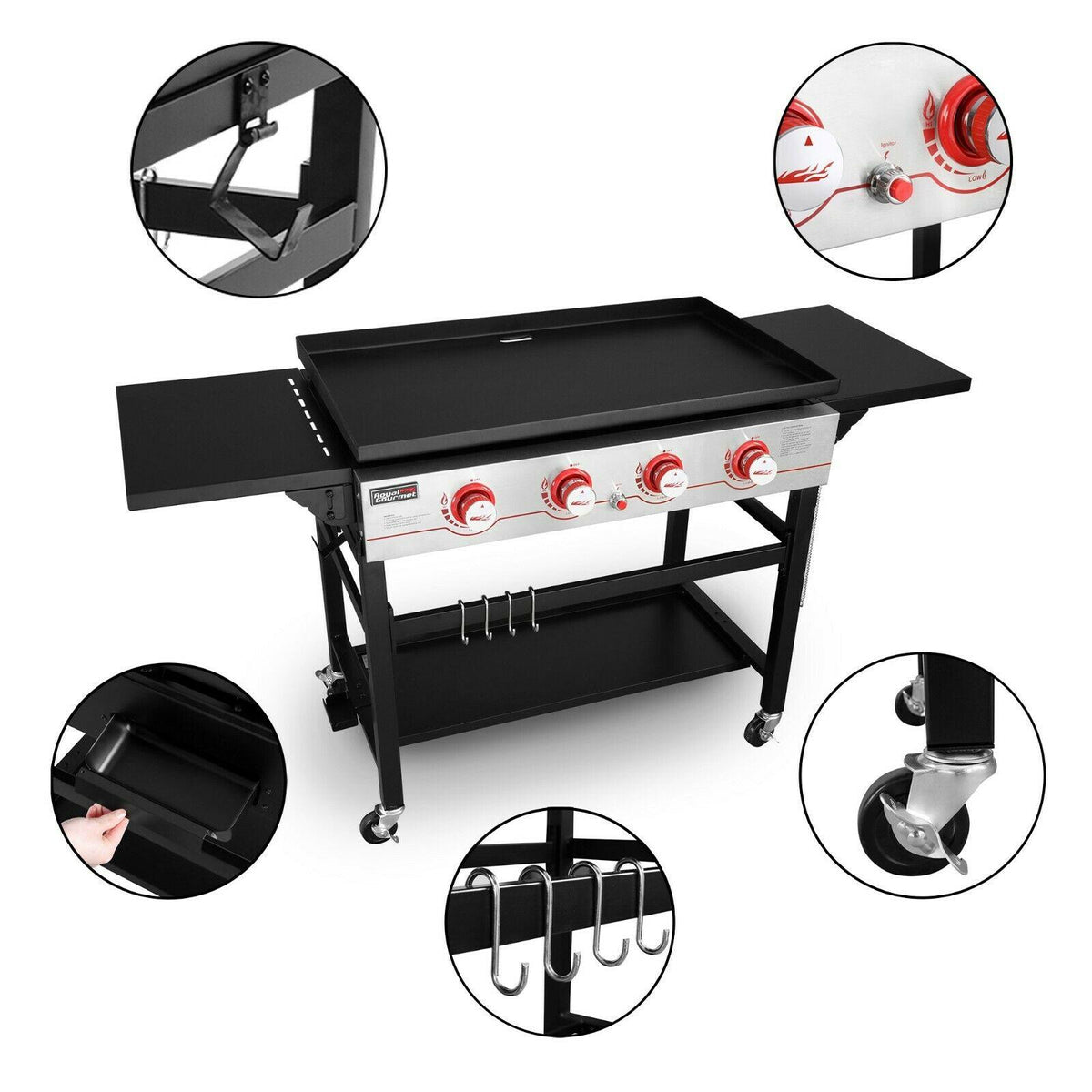 Royal Gourmet 4-Burner 36-Inch Flat Top Propane Gas Griddle GB4000