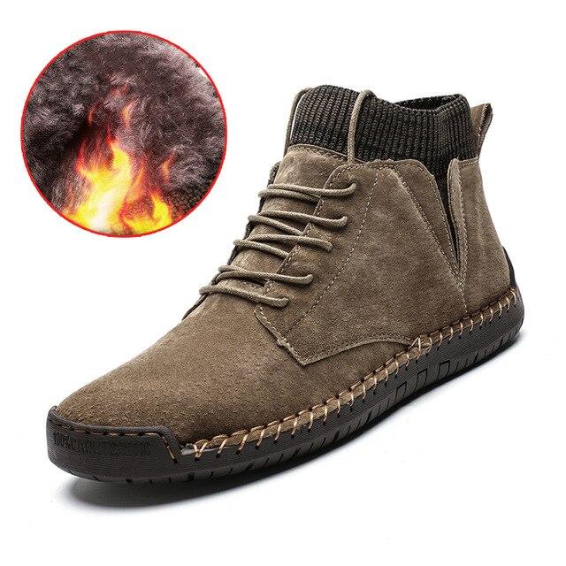 Winter Plush Warm Snow Boots Men Motorcycle Boot