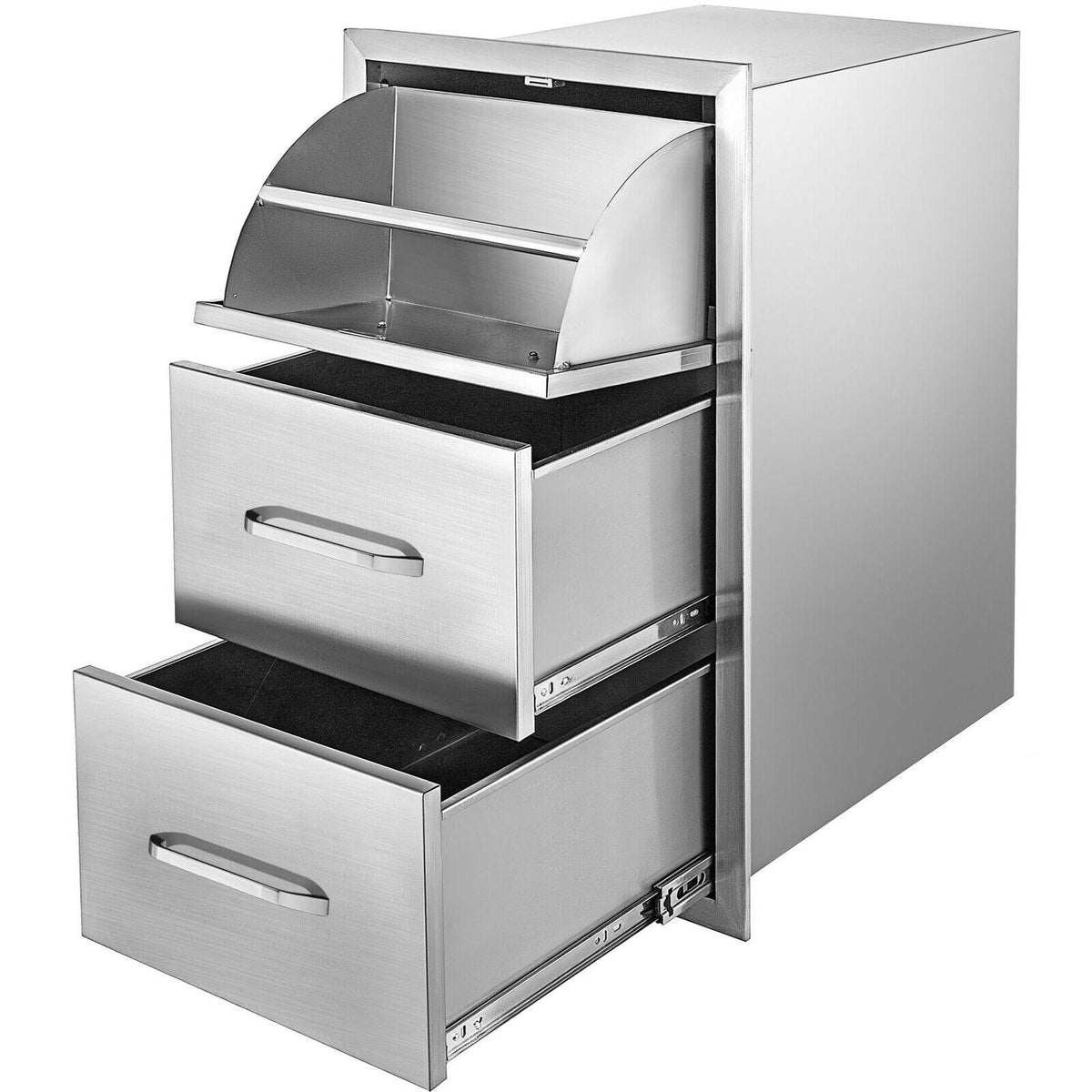 30"X17" Outdoor Kitchen Triple Drawer Paper Roll Holder Stainless Steel Drawer