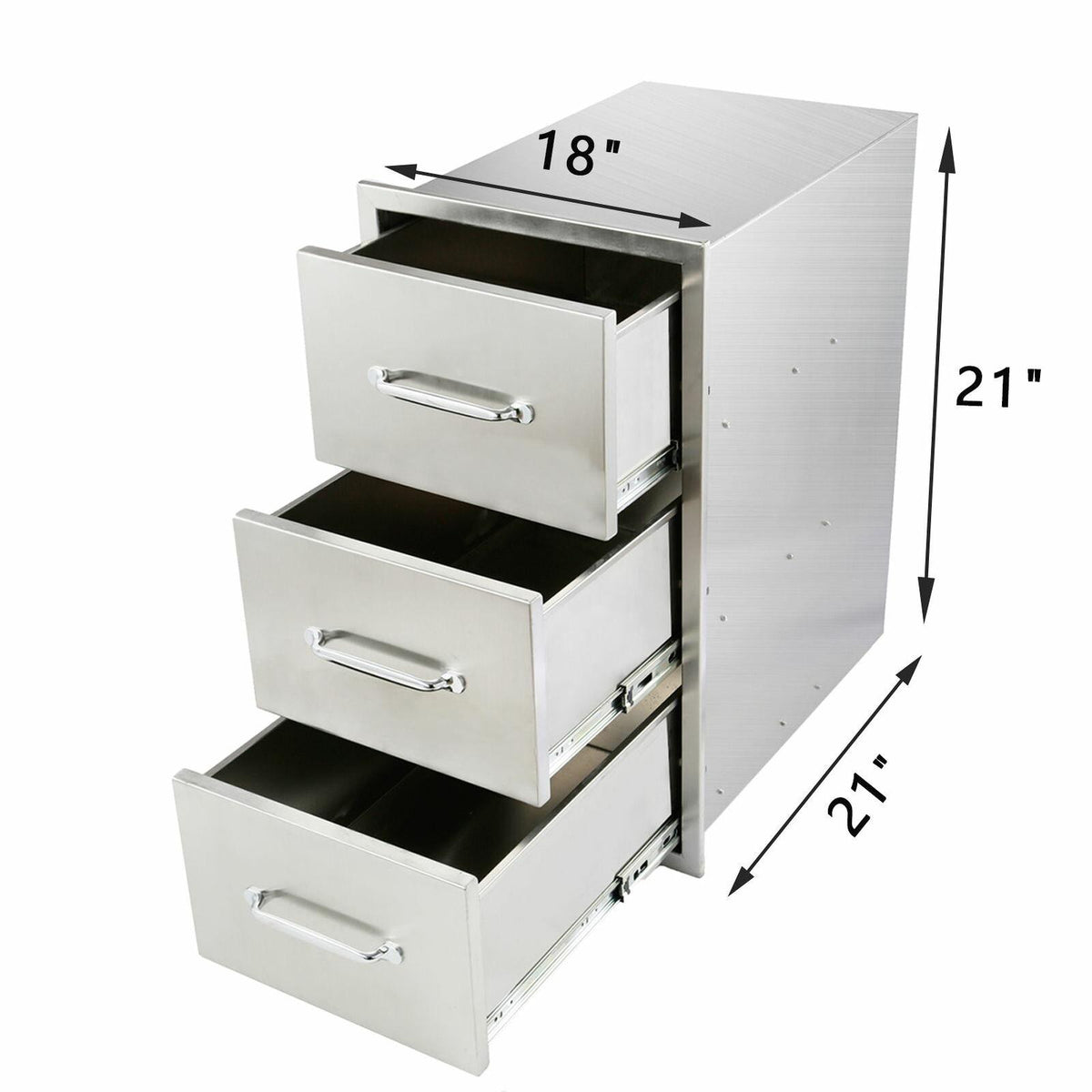 Outdoor Kitchen Drawers 18x21x21 Inch BBQ Stainless Steel Triple Drawers,New