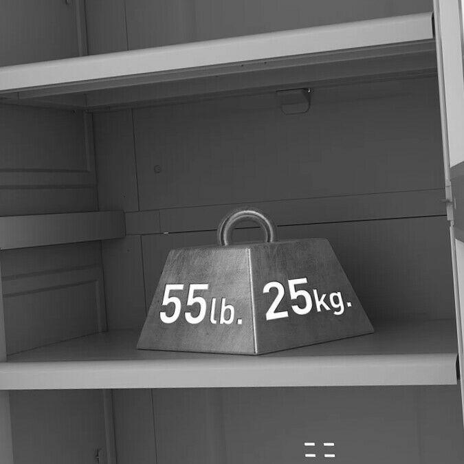 Outdoor Storage Cabinet Plastic Shed Locking 5 Adjustable Shelves Indoor Garage