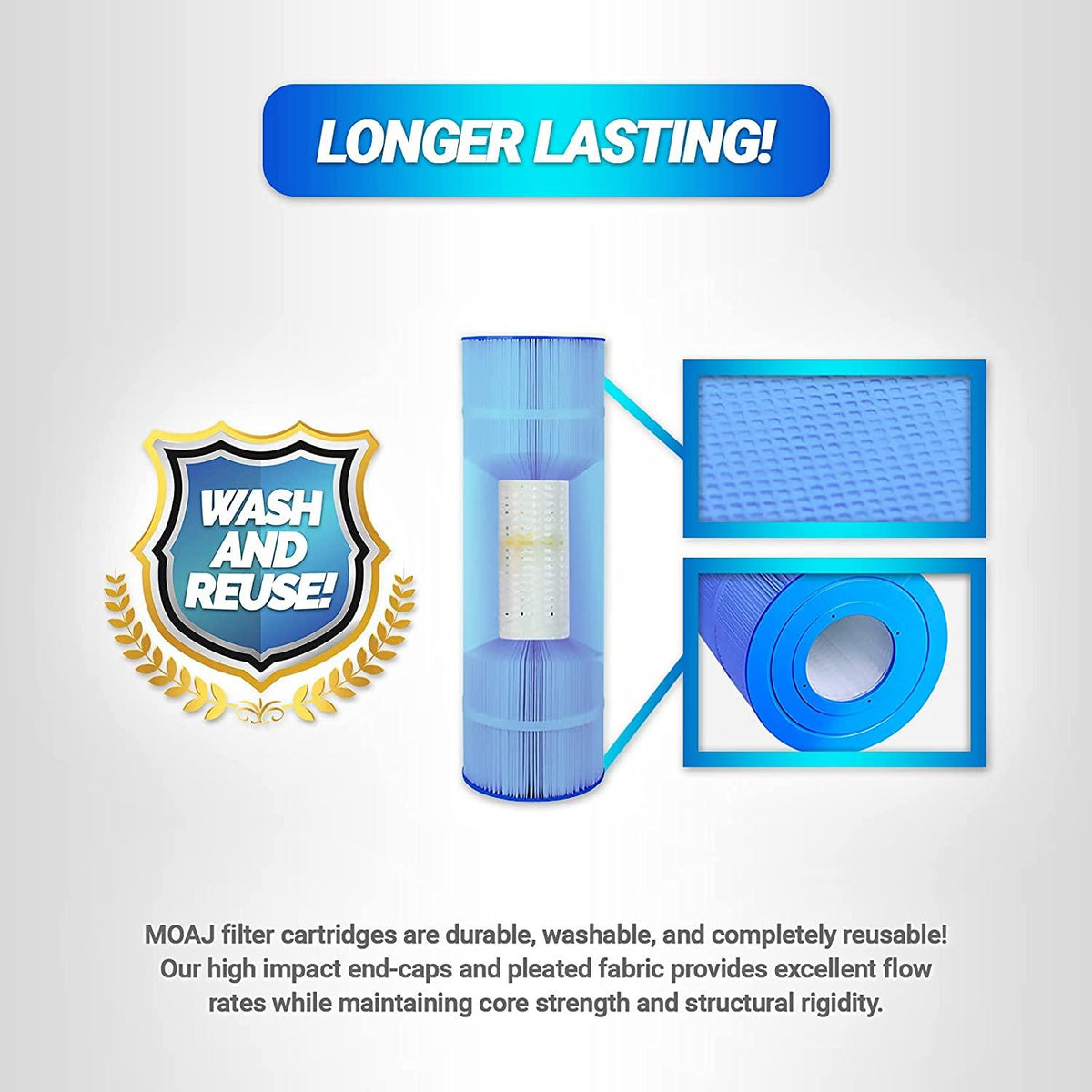 Premium Asepsis-Infused Replacement Swimming Pool Spa Filter Cartridge For Hayward CX880XRE, Pleatco PA106-PAK4, PA106-4, XLS-722, Unicel C-7488, FC-1226, FC-6430, SwimClear C4025 4x106 sq. ft. 4-PACK