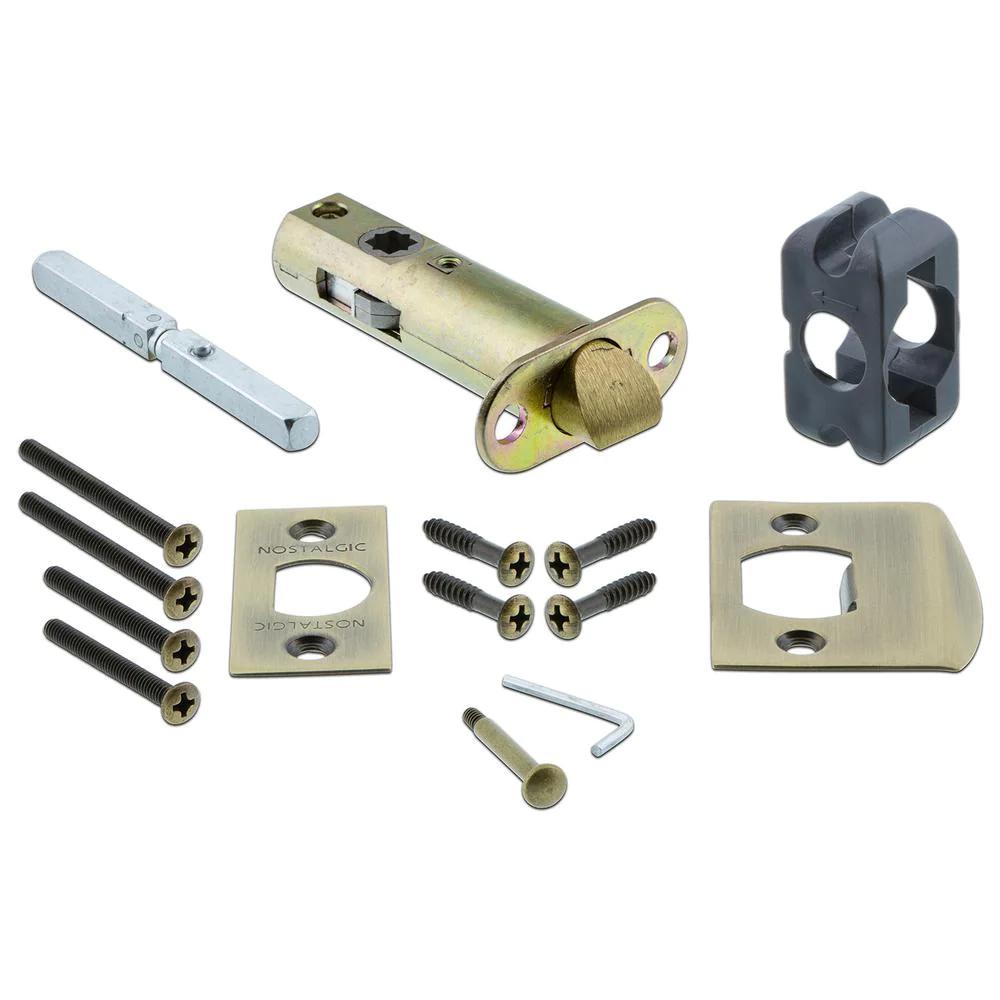 Studio Plate 2-3/4 in. Backset Antique Brass Privacy Bed/Bath York Door Knob