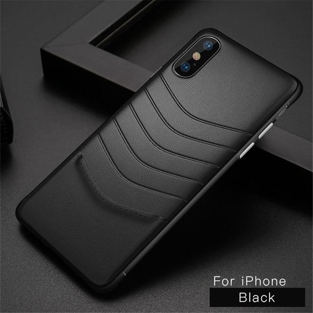 Phone Case - Luxury Vintage Ultra Thin PU Leather Protective Phone Case For iPhone XS/XR/XS Max 8/7 Plus