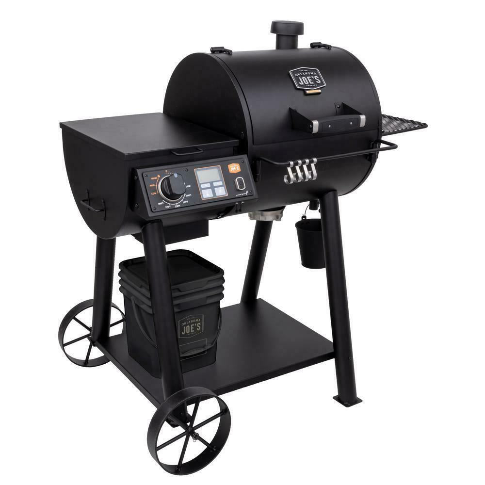 Rider 600 Wood Pellet Grill in Black With Rubber Handle and Removable Ash Cup