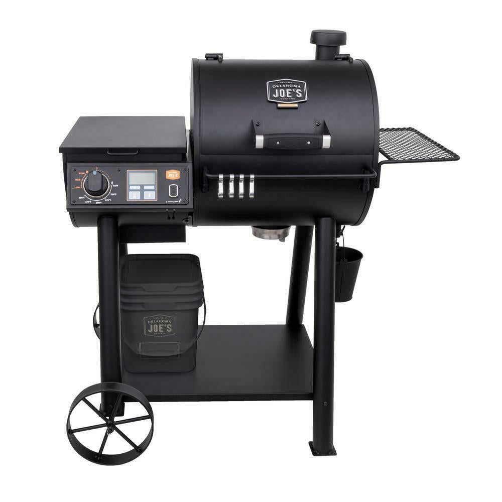Rider 600 Wood Pellet Grill in Black With Rubber Handle and Removable Ash Cup