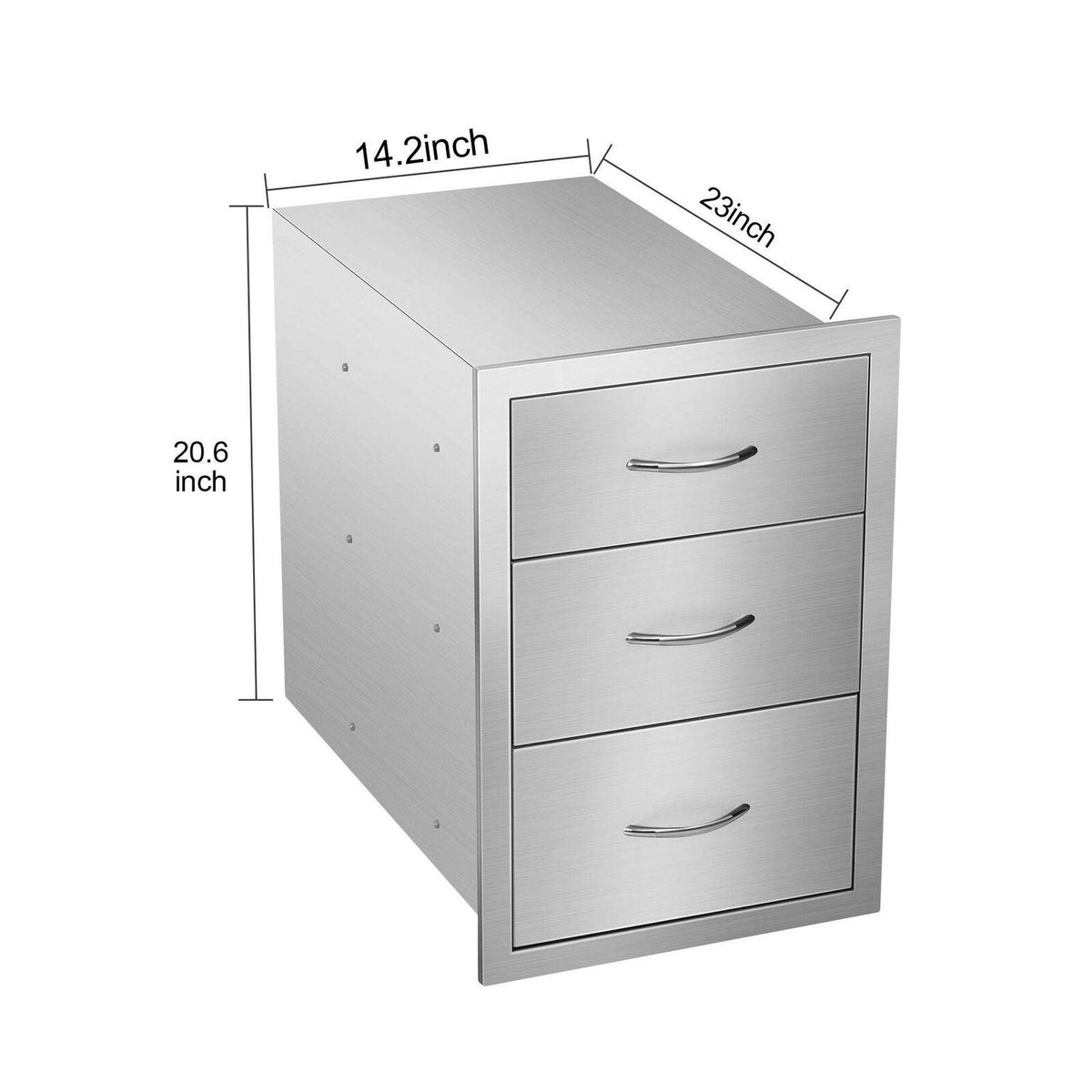 Outdoor Barbecue Drawers, Stainless Steel Kitchen Drawers with Handle,3-Layer...