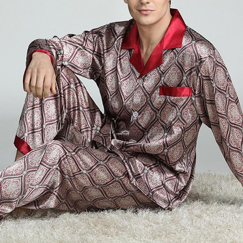 New Men Silk Satin Pajama Sets