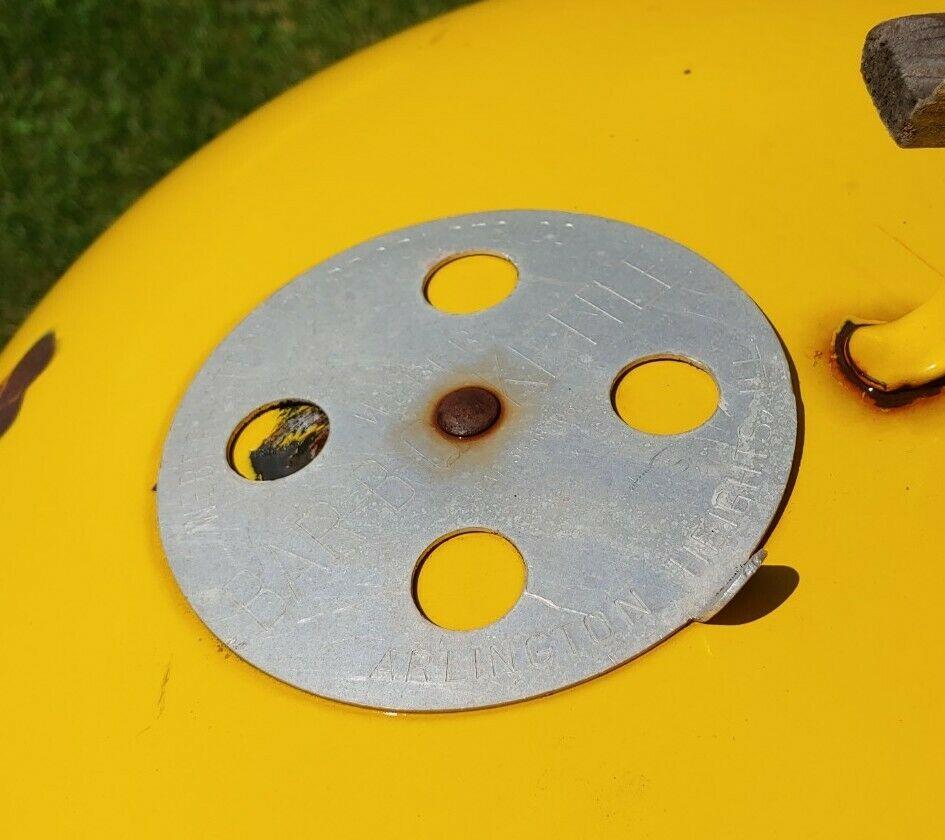 Vintage 1970's Yellow Charcoal Kettle BBQ Grill Arlington Heights 22 1/2"