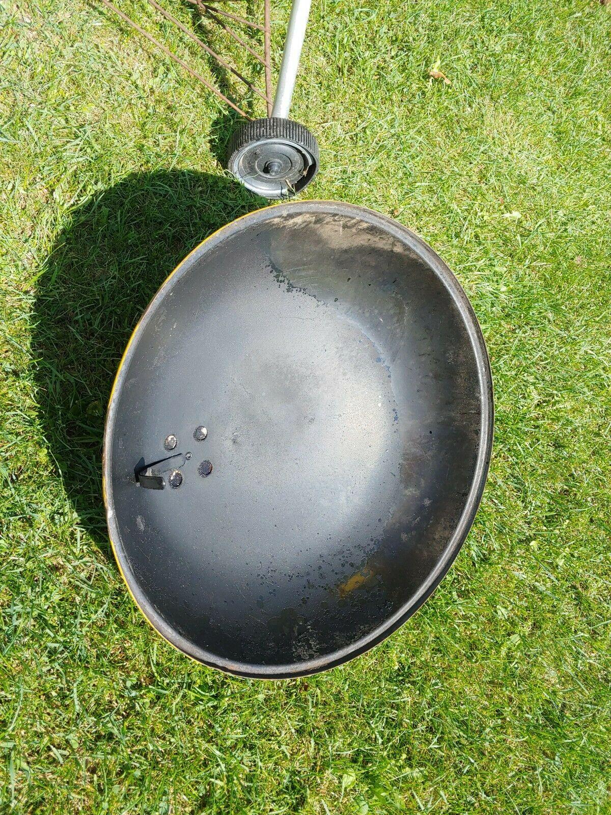 Vintage 1970's Yellow Charcoal Kettle BBQ Grill Arlington Heights 22 1/2"
