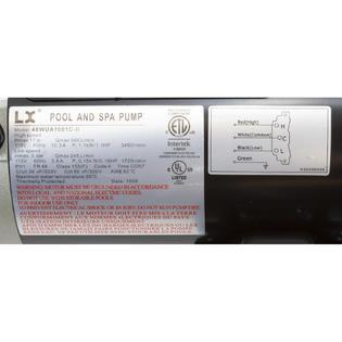 Pump, LX 48WUA, 1.0hp, 115v, 2-Spd, 48Fr, 2"