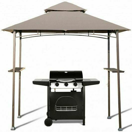 8 x 5 Feet Outdoor Barbecue Grill Gazebo Canopy Tent BBQ Shelter