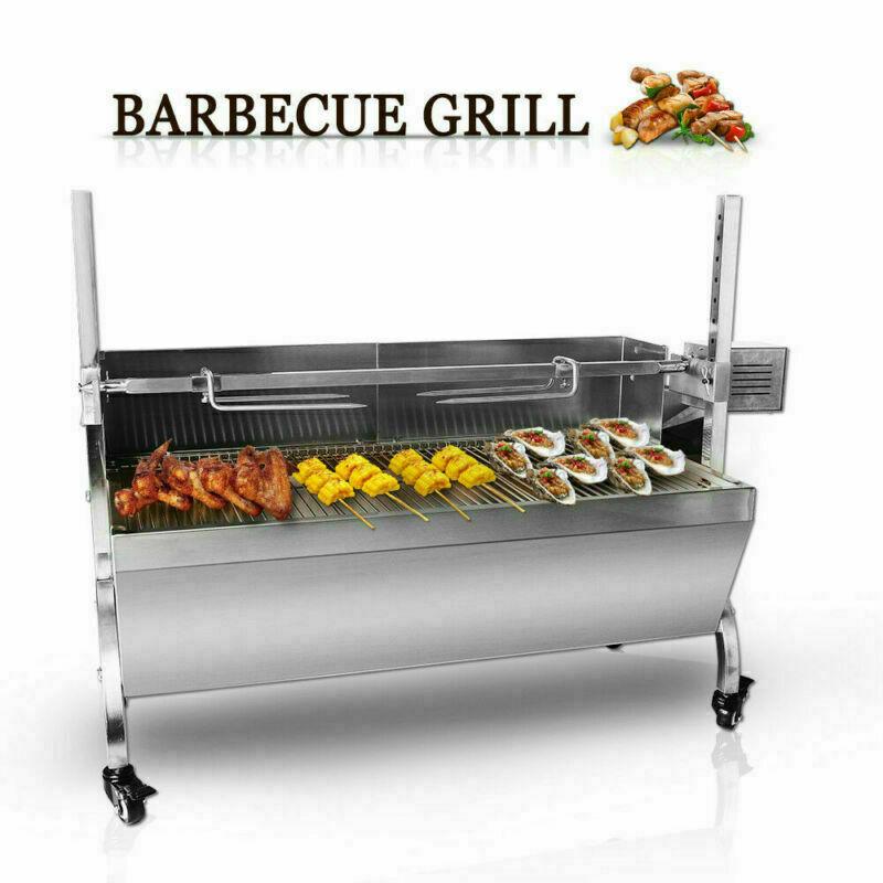 89cm BBQ Pig Lamb Spit Roast Roaster Rotisserie Charcoal Barbecue BBQ Grill USA!