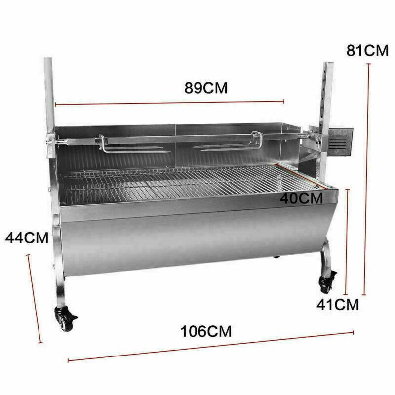 89cm BBQ Pig Lamb Spit Roast Roaster Rotisserie Charcoal Barbecue BBQ Grill USA!