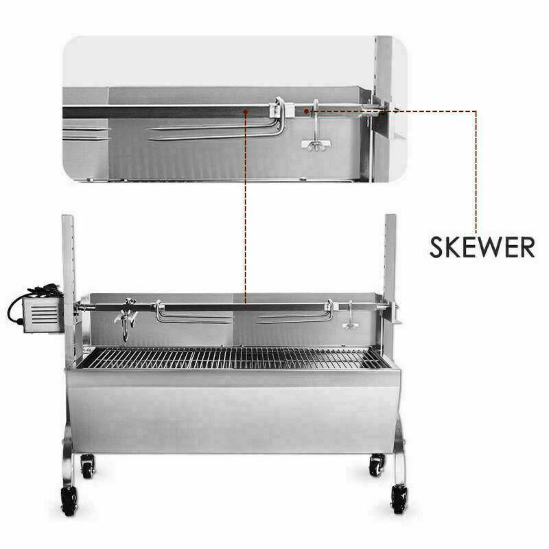 89cm BBQ Pig Lamb Spit Roast Roaster Rotisserie Charcoal Barbecue BBQ Grill USA!
