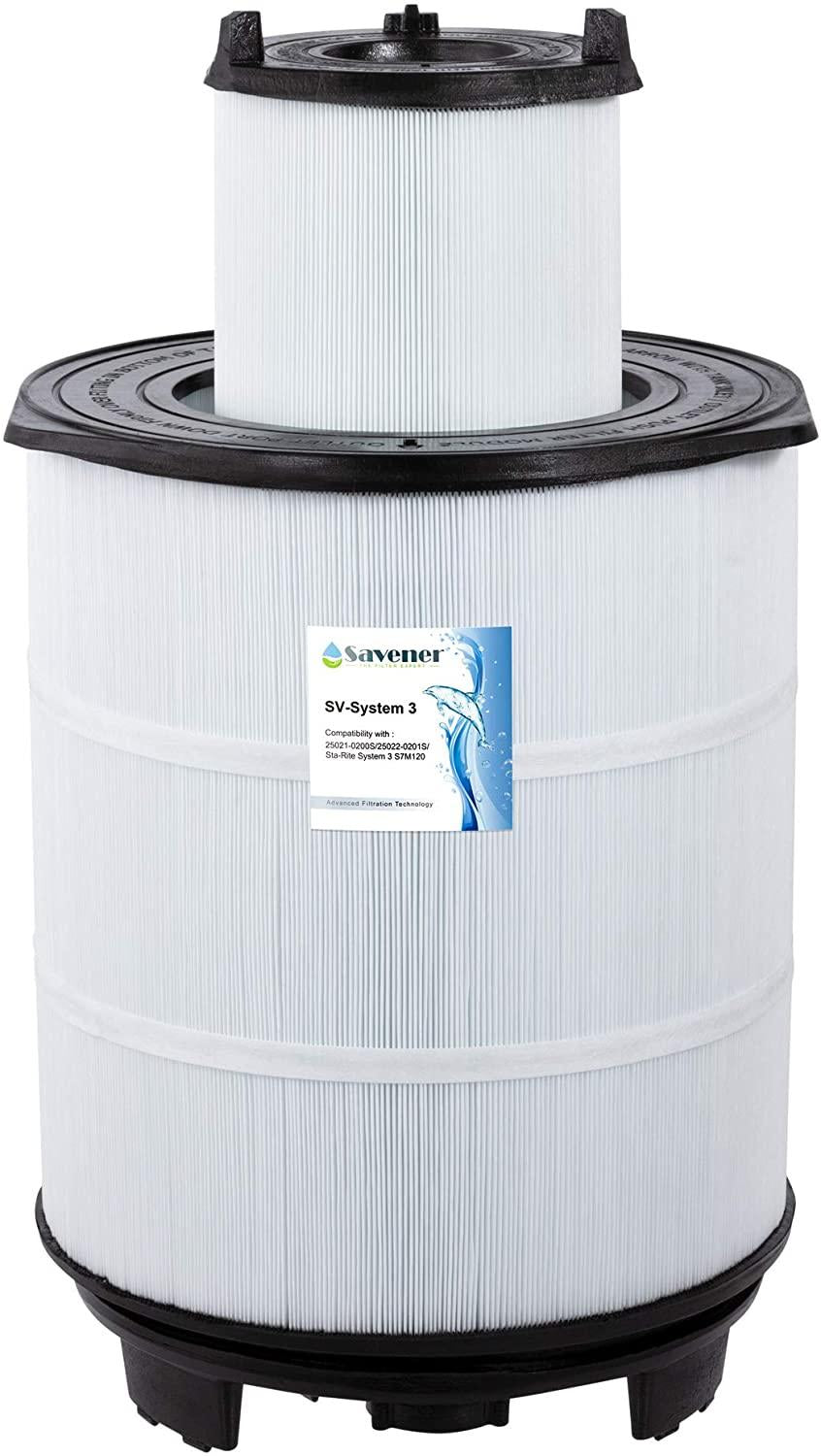 Savener SV-System 3  Sta-Rite System 3 S7M120 Pool Filter Inner&Outer Replacement 25021-0200S 25022-0201S 300Sq.ft