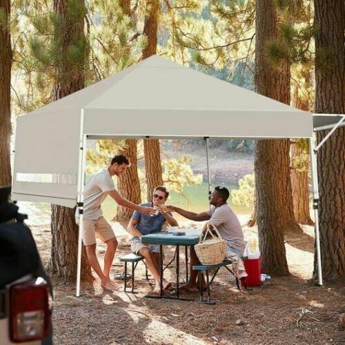17 Feet x 10 Feet Foldable Pop Up Canopy with Adjustable Instant Sun Shelter-Gra