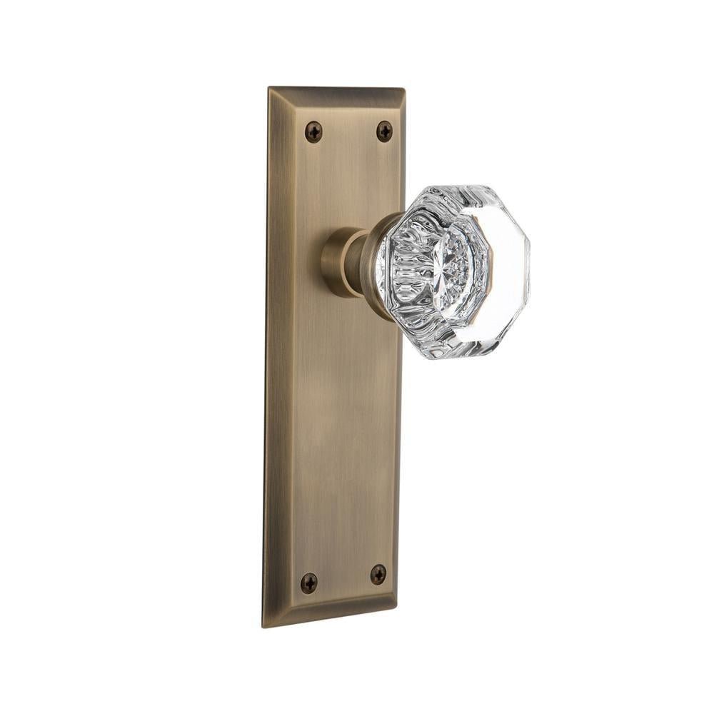 York Plate 2-3/8 in. Backset Antique Brass Privacy Bed/Bath Waldorf Door Knob