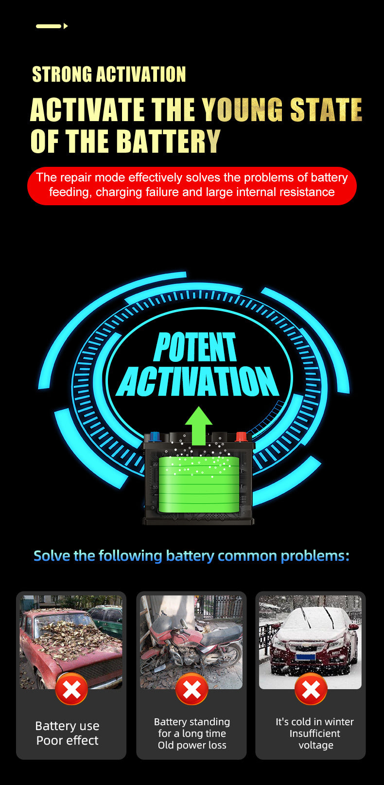 6A 12V Digital Car Battery Charger Fully Automatic Repair CharFor Car Motorcycle SUV Stea Battery Charger 12v Fully Automatic