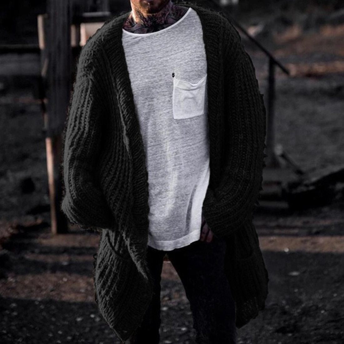 New Arrival Men Autumn Sweater Fashion Pattern Design Korean Style Long Sleeve