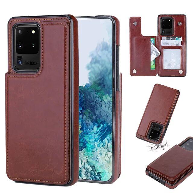 Case & Strap - Luxury Shockproof Armor Leather Wallet Magnet Flip Case For Samsung S20/Plus/ultra/A20S