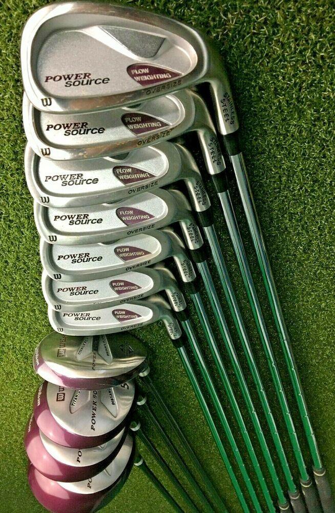 Wilson Power Source Golf Set 1w,3w,3/4h, 5-PW+SW Irons RH Ladies / NICE /mm4367