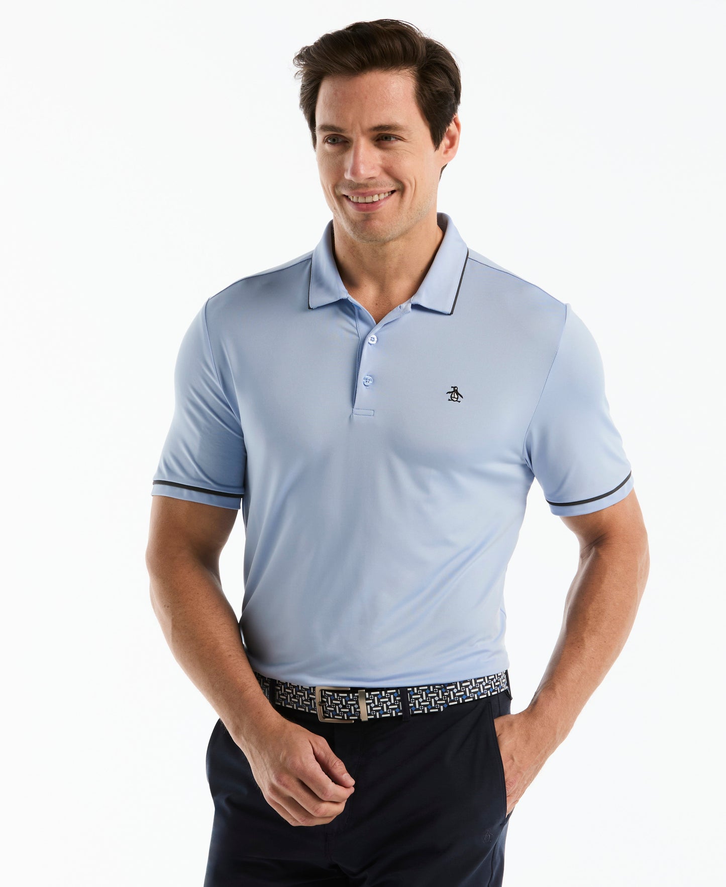 Contrast Tipping Solid Golf Polo
