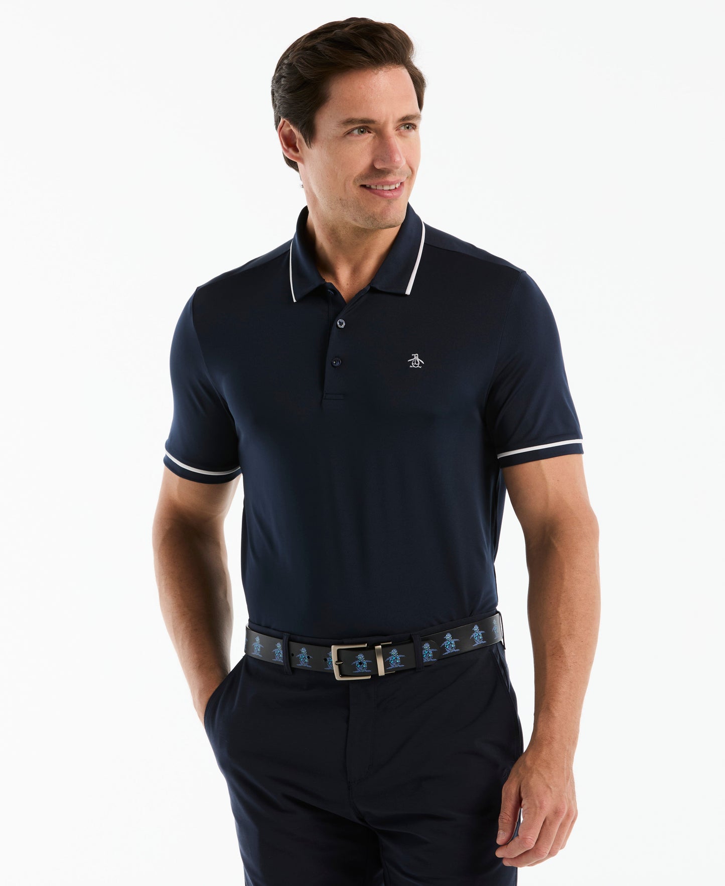 Contrast Tipping Solid Golf Polo