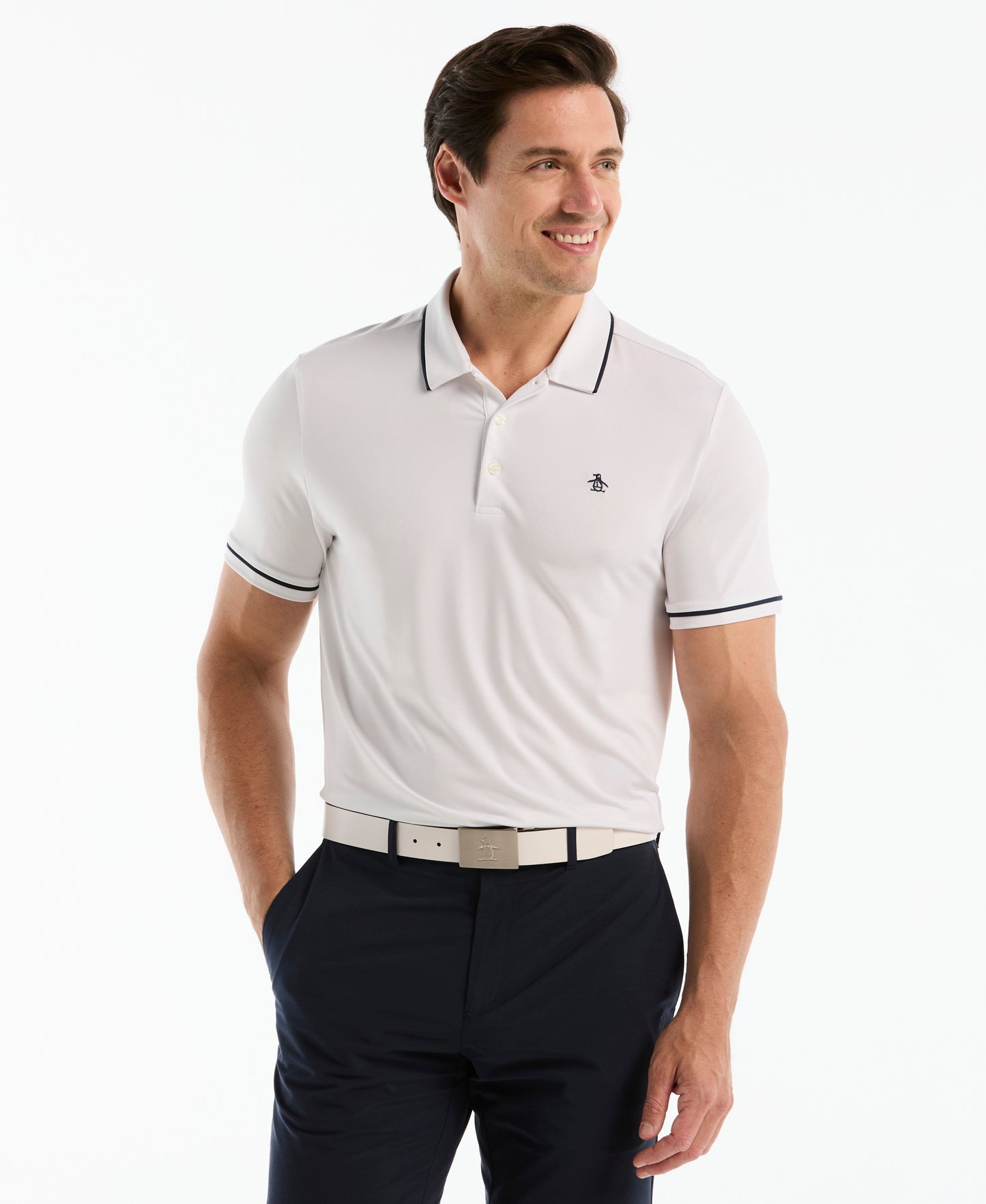 Contrast Tipping Solid Golf Polo